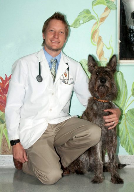 Dr. Cory Greenfield and dog