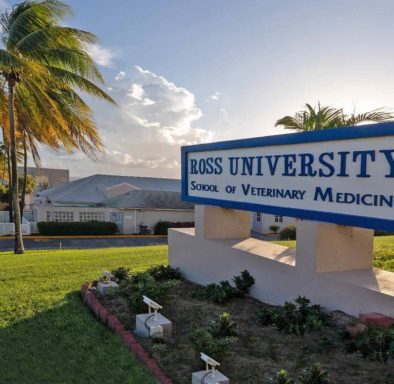 Ross University School of Veterinary Medicine sign