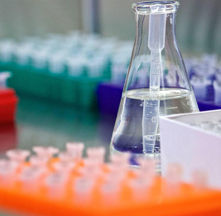 Laboratory vials in preparation